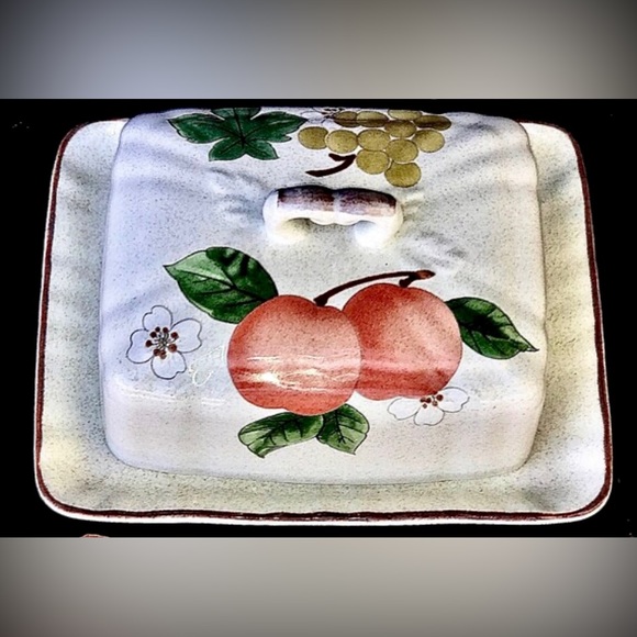 Vintage Retired Discontinued MIKASA FRUIT PANORAMA Lidded Butter Dish - Picture 8 of 10